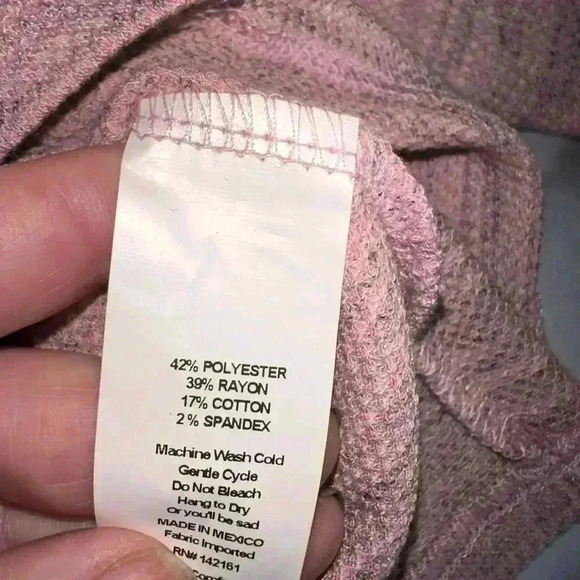 Lularoe small pink waffle texture Julia T-shirt‎ dress with black micro stripes. - Picture 5 of 7